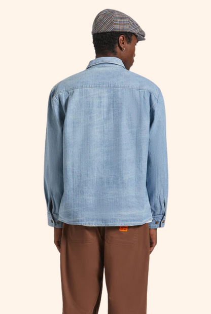 Herringbone Overshirt in Denim
