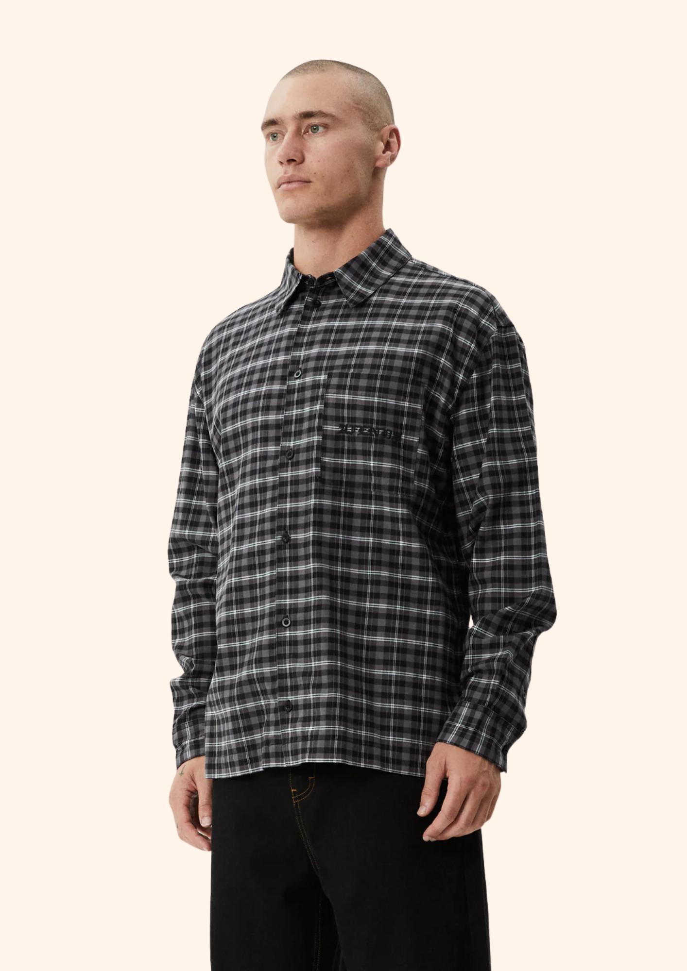 Darkness Long Sleeve Shirt in Black