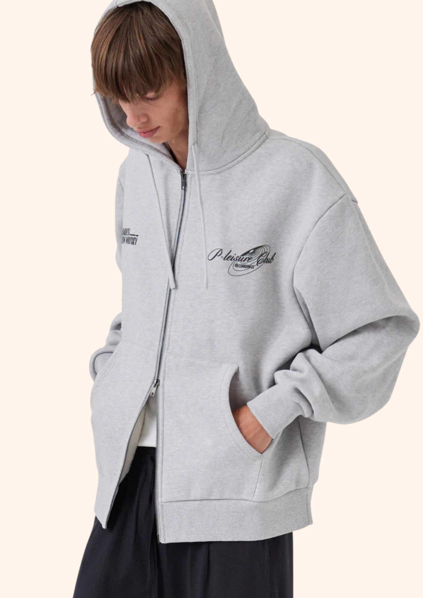 NS Zip Hood in Grey