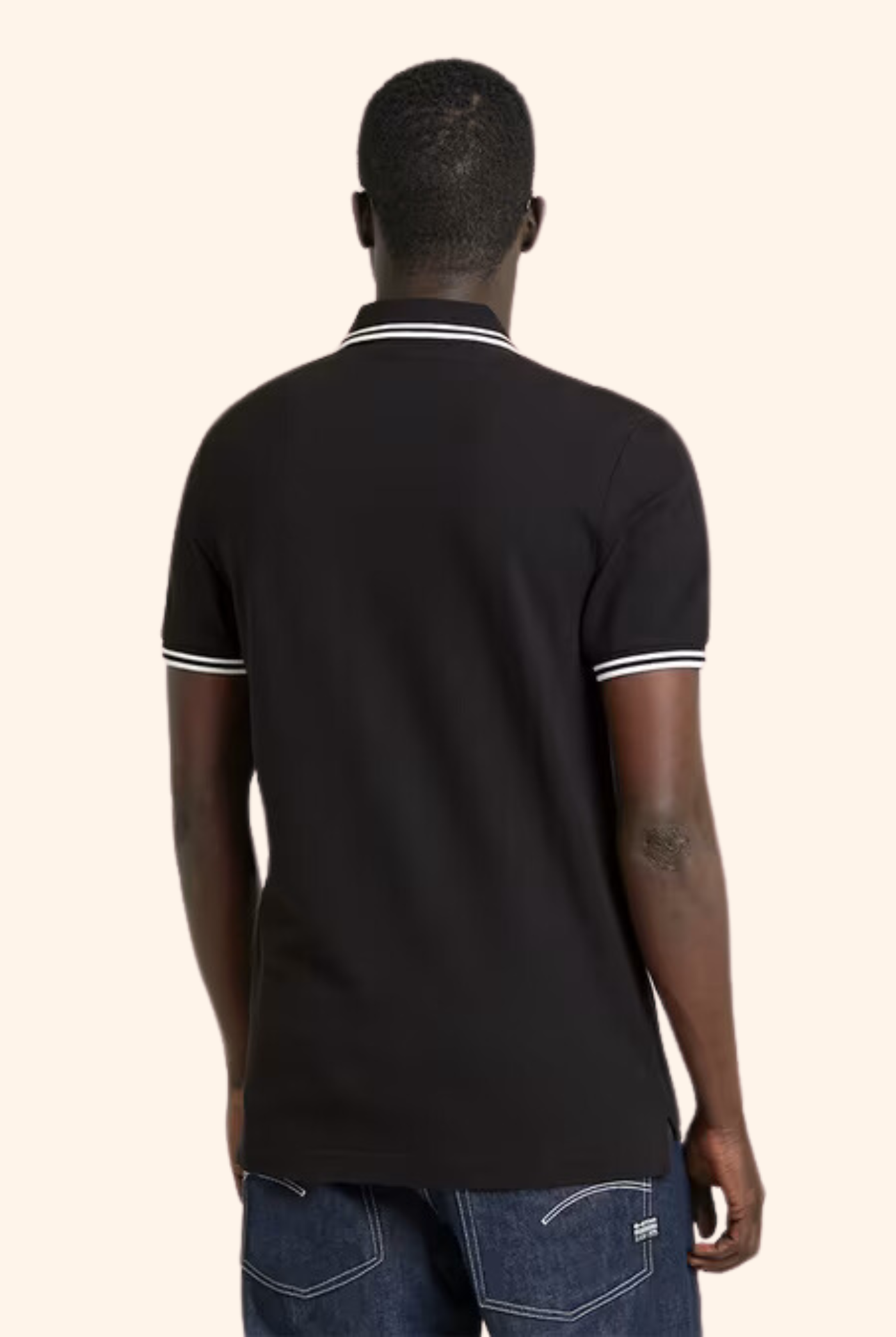 Dunda Slim Stripe Polo Black