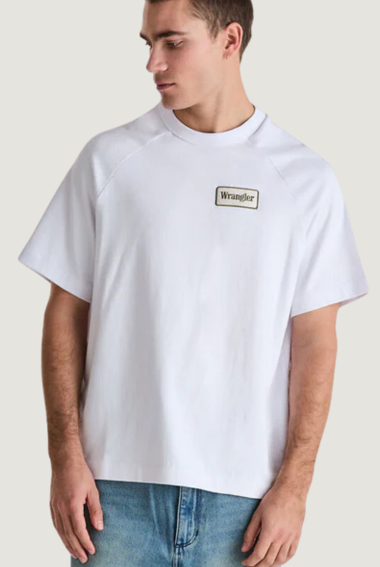 Raglan Boxcar Tee White