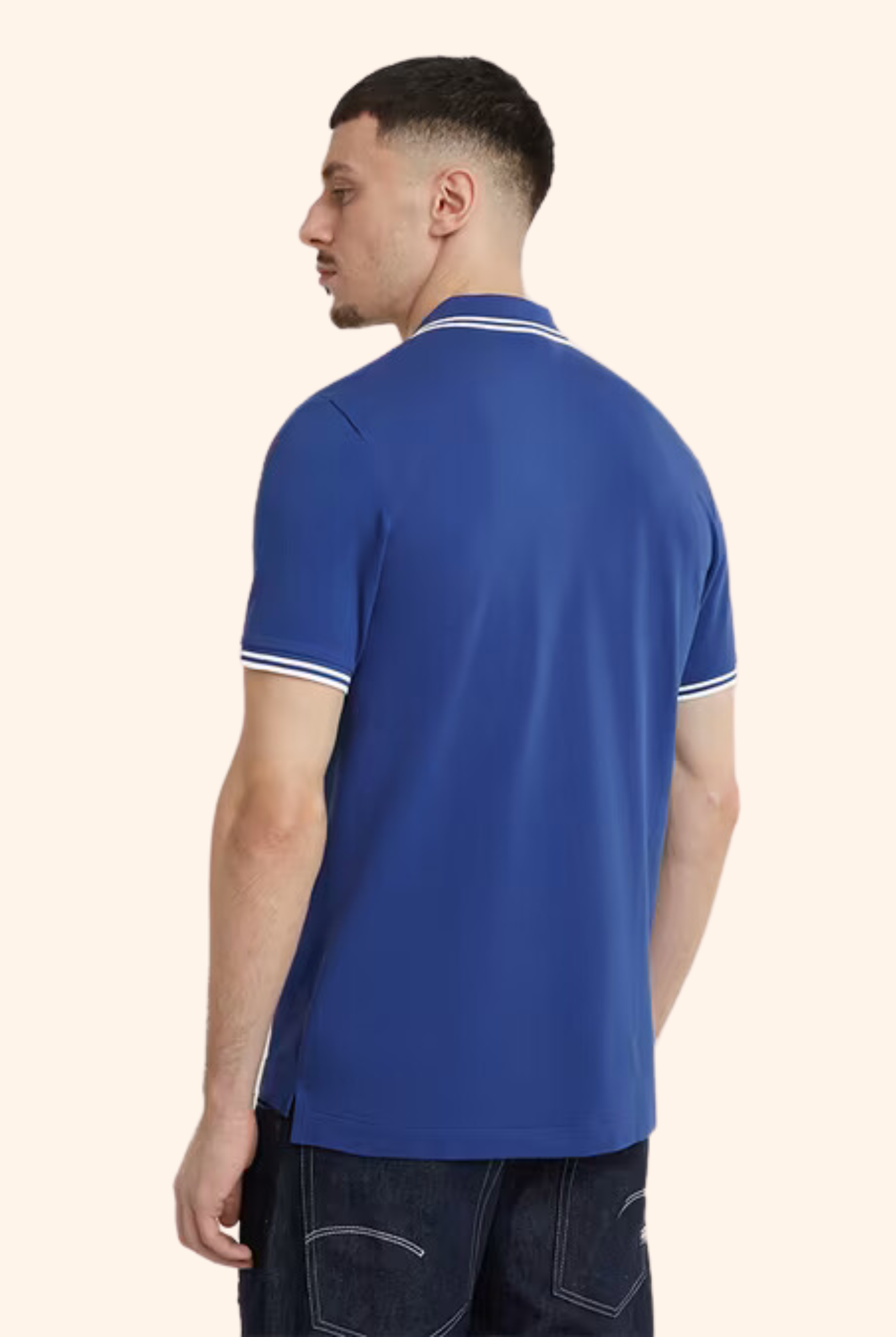 Dunda Slim Stripe Polo Radar Blue