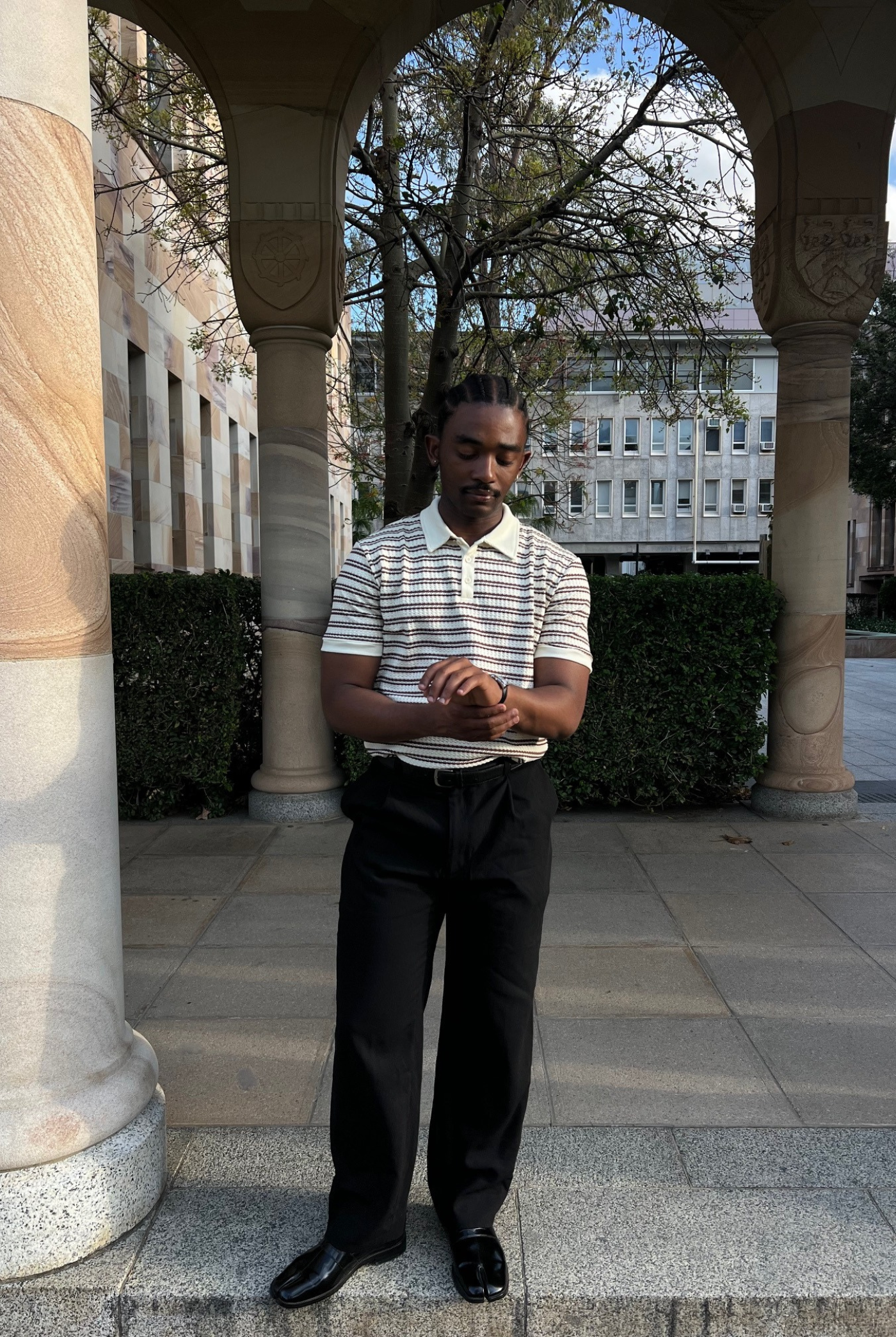 Luca Ribbed Polo in White