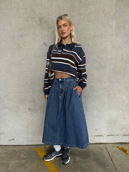Leonie Denim Skirt in River Blue