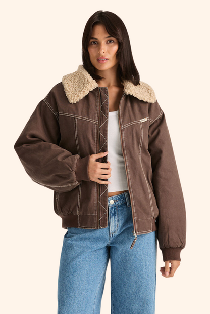Carrie Bomber in Brown