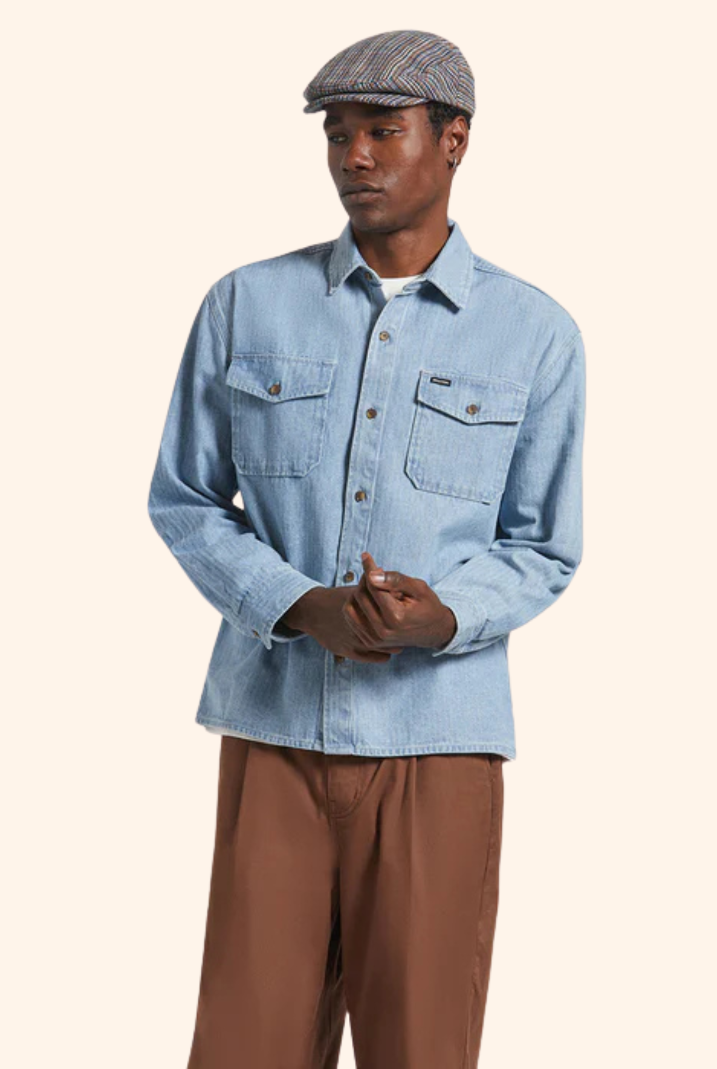 Herringbone Overshirt in Denim