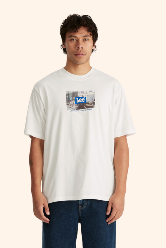 Box Logo Baggy Tee Vintage White