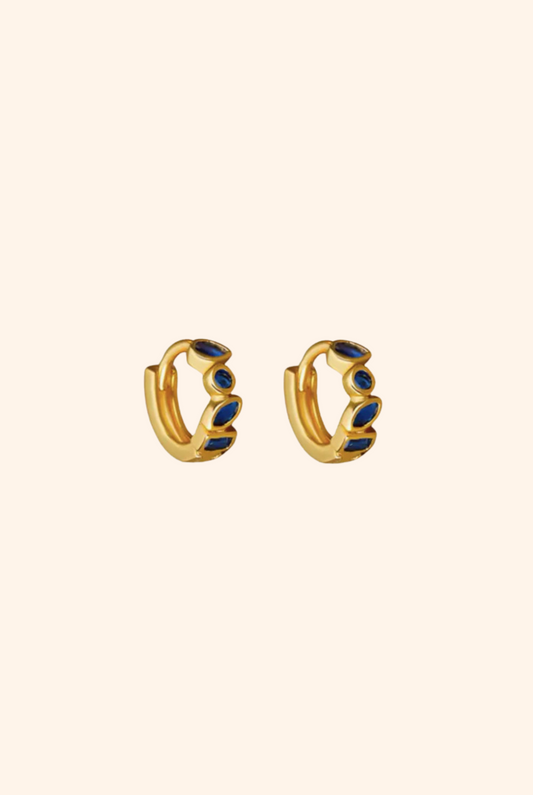 Glory Huggie Earrings - Sapphire