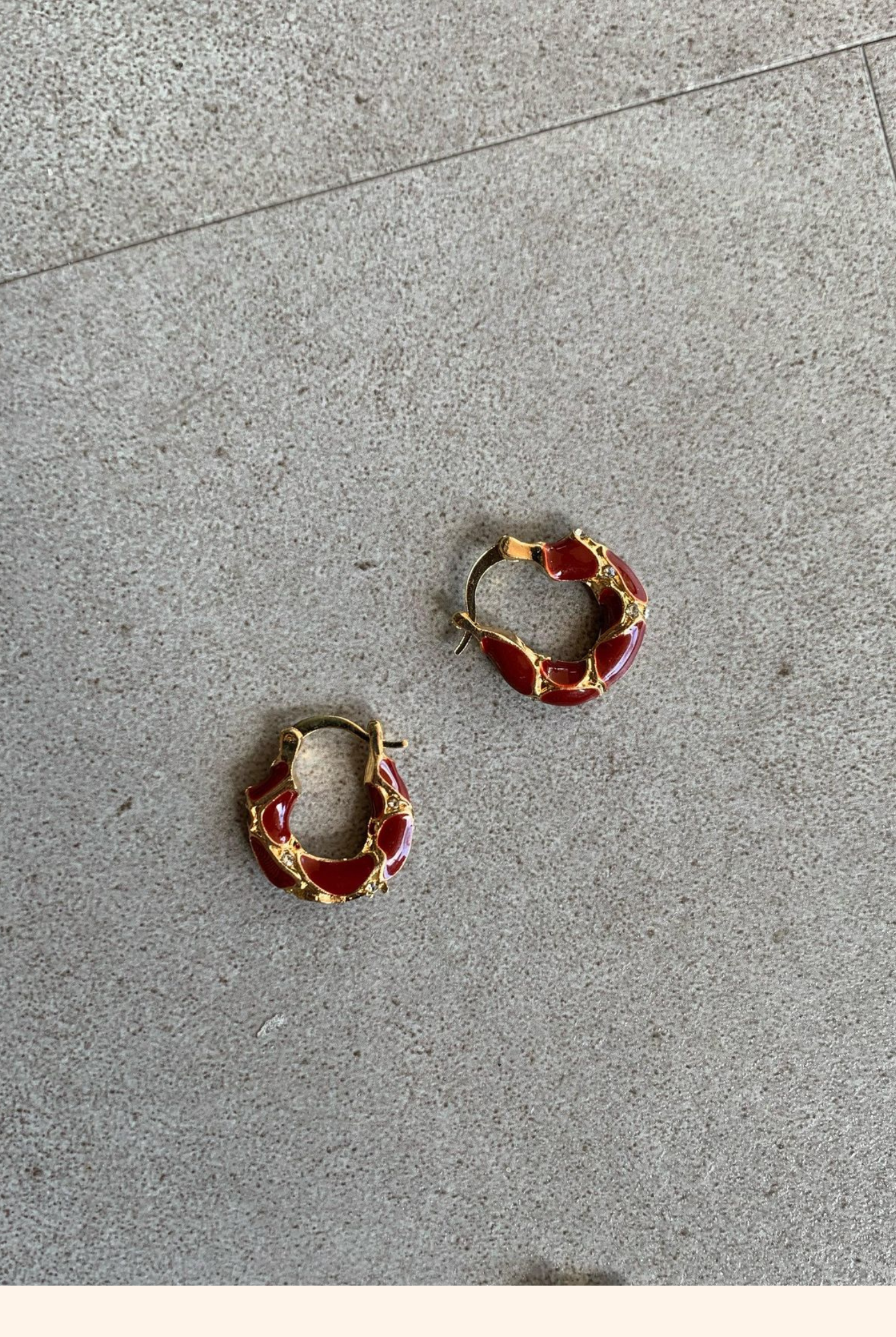 Gemstone Drop Earrings in Red