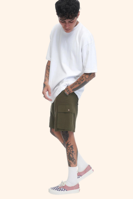 Waiheke Linen Short Army Green