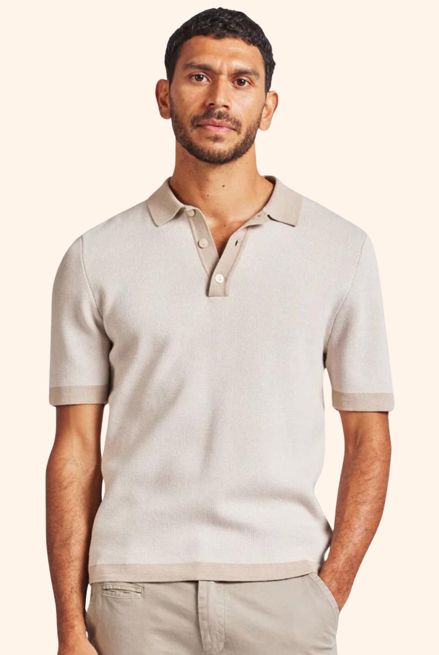 Jeff Knit Polo Oatmeal