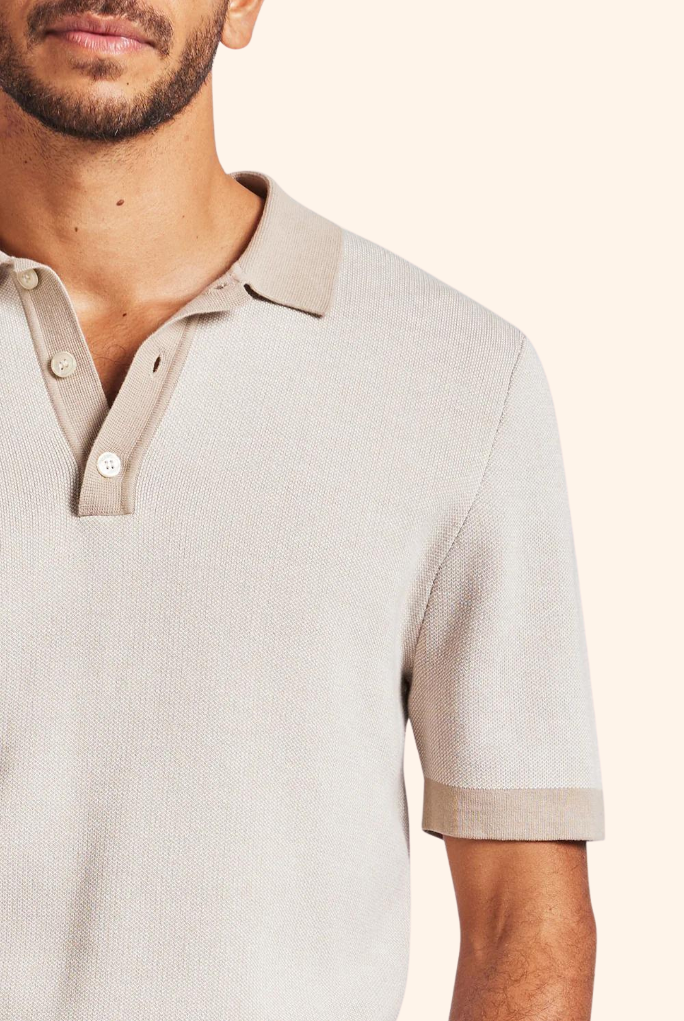 Jeff Knit Polo Oatmeal