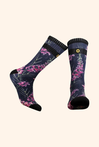Grevillea Socks Pink & Navy