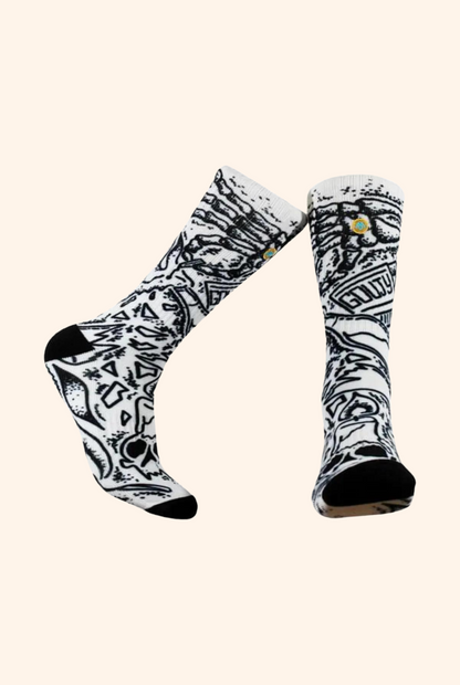 Lit Sock Black & White