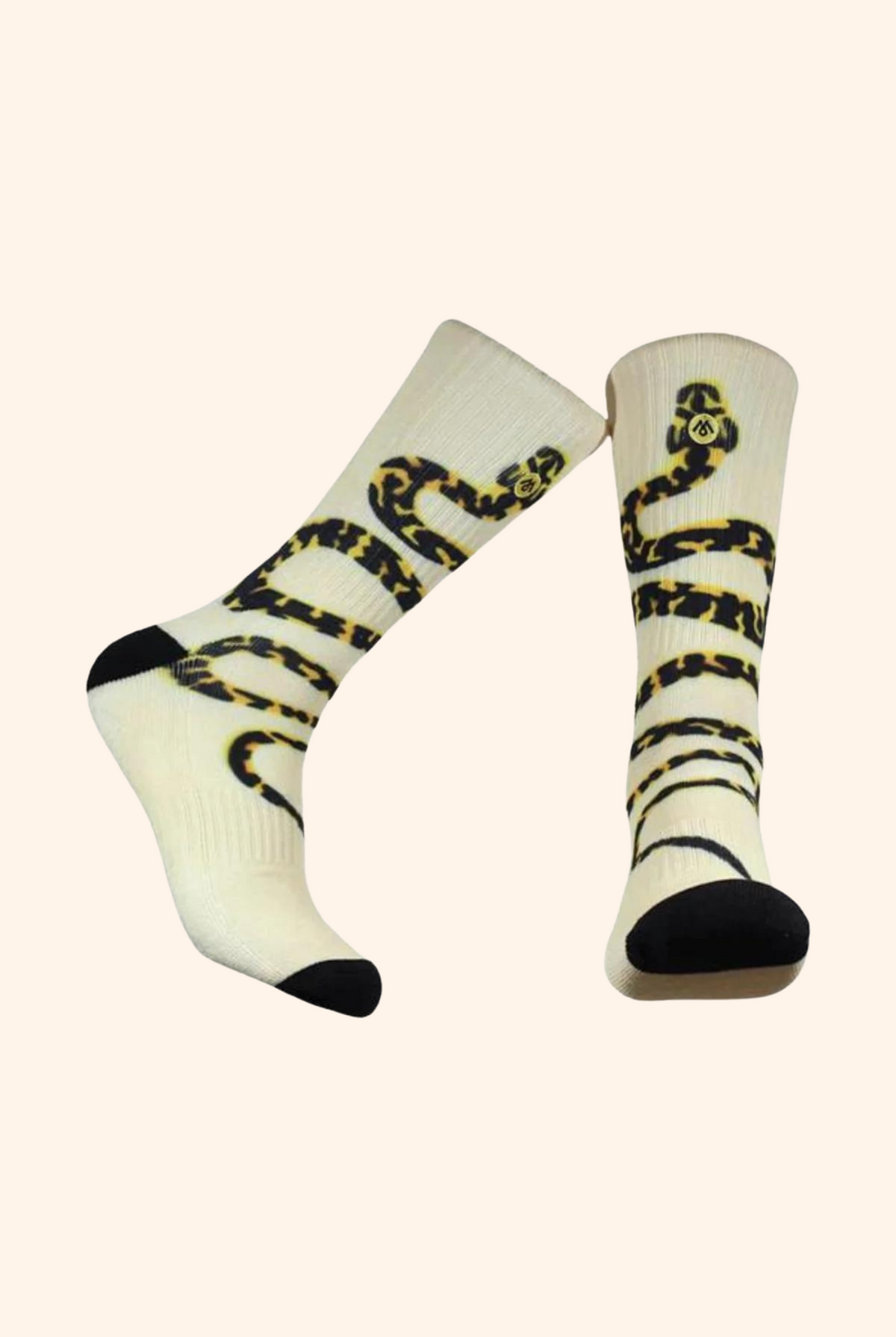 Carpet Python Socks Off White. | Never Trev