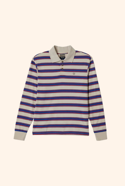 Vintage Stripe L/S Polo Knit