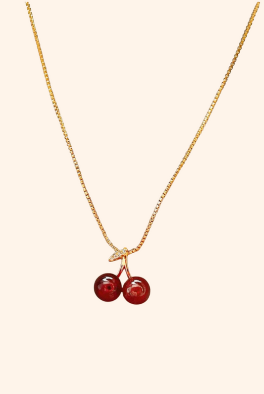 Sweet Cherry Charm Necklace