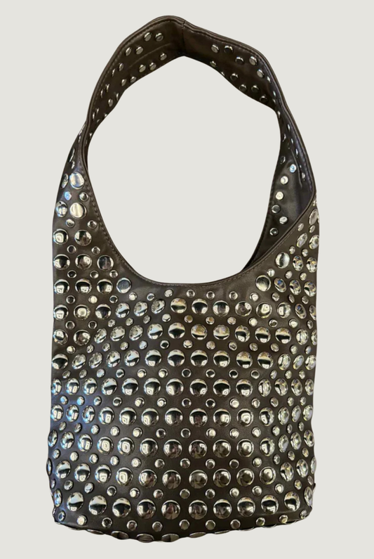 The Monte Studded Bag in Brown